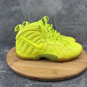 Nike Little Posite Pro Shoes Boys Size 5 Yellow Basketball Sneakers CW1593-702